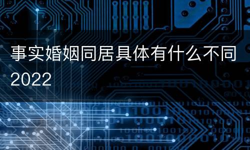 事实婚姻同居具体有什么不同2022