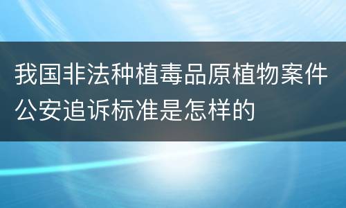 我国非法种植毒品原植物案件公安追诉标准是怎样的