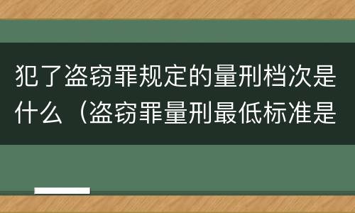 犯了盗窃罪规定的量刑档次是什么（盗窃罪量刑最低标准是）