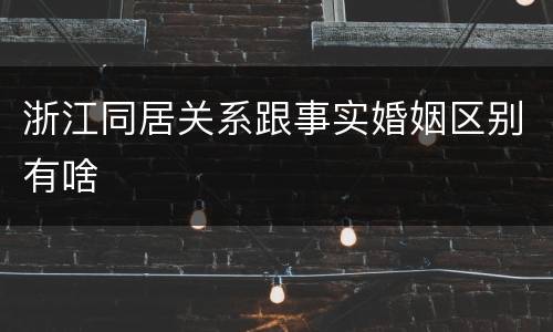 浙江同居关系跟事实婚姻区别有啥