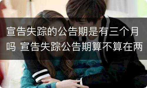 宣告失踪的公告期是有三个月吗 宣告失踪公告期算不算在两年里