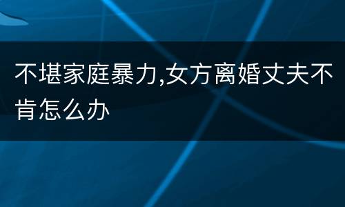 不堪家庭暴力,女方离婚丈夫不肯怎么办