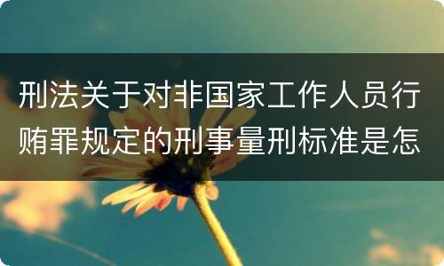 刑法关于对非国家工作人员行贿罪规定的刑事量刑标准是怎样的