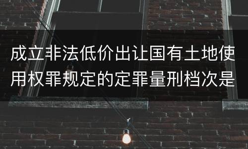 成立非法低价出让国有土地使用权罪规定的定罪量刑档次是怎样的