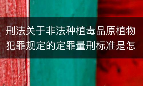 刑法关于非法种植毒品原植物犯罪规定的定罪量刑标准是怎样的