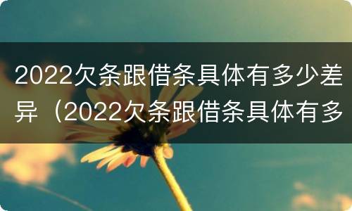 2022欠条跟借条具体有多少差异（2022欠条跟借条具体有多少差异呢）