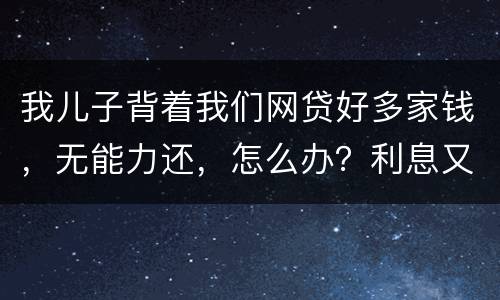 我儿子背着我们网贷好多家钱，无能力还，怎么办？利息又高