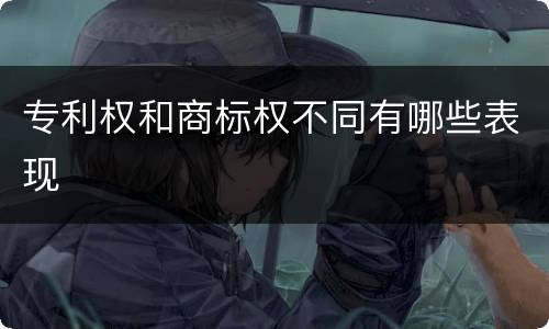 专利权和商标权不同有哪些表现
