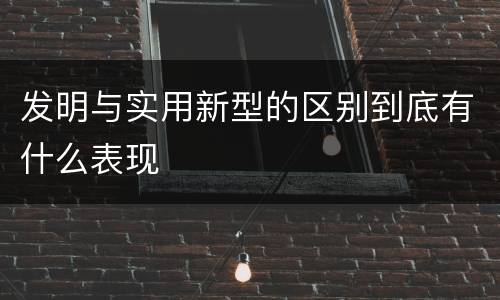 发明与实用新型的区别到底有什么表现