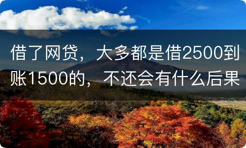 借了网贷，大多都是借2500到账1500的，不还会有什么后果