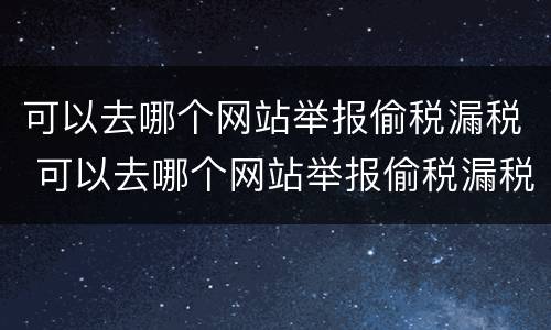 可以去哪个网站举报偷税漏税 可以去哪个网站举报偷税漏税的人