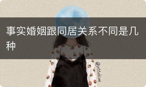 事实婚姻跟同居关系不同是几种