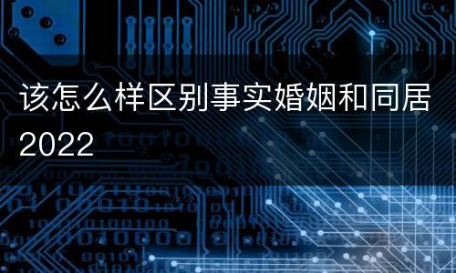 该怎么样区别事实婚姻和同居2022