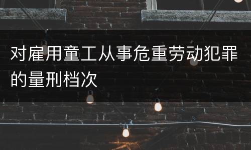 对雇用童工从事危重劳动犯罪的量刑档次