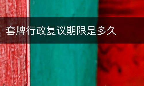 套牌行政复议期限是多久