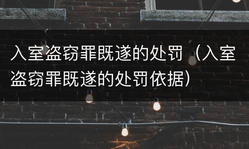 入室盗窃罪既遂的处罚（入室盗窃罪既遂的处罚依据）