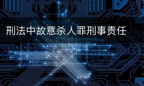 刑法中故意杀人罪刑事责任