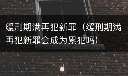 缓刑期满再犯新罪（缓刑期满再犯新罪会成为累犯吗）