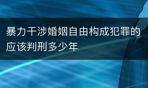 暴力干涉婚姻自由构成犯罪的应该判刑多少年