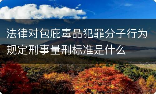 法律对包庇毒品犯罪分子行为规定刑事量刑标准是什么