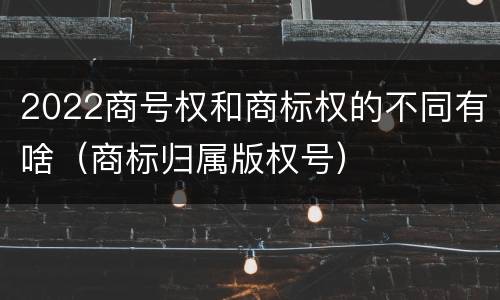 2022商号权和商标权的不同有啥（商标归属版权号）