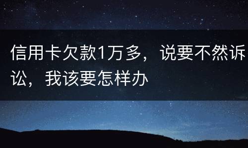 信用卡欠款1万多，说要不然诉讼，我该要怎样办