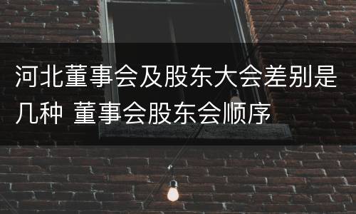 河北董事会及股东大会差别是几种 董事会股东会顺序