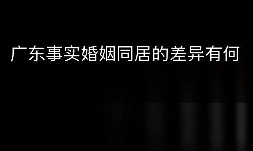 广东事实婚姻同居的差异有何