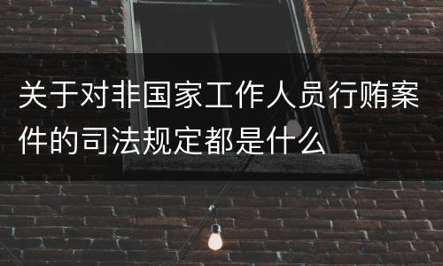 关于对非国家工作人员行贿案件的司法规定都是什么