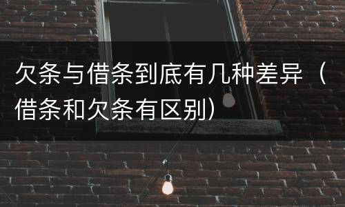 欠条与借条到底有几种差异（借条和欠条有区别）