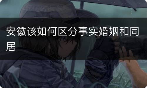 安徽该如何区分事实婚姻和同居