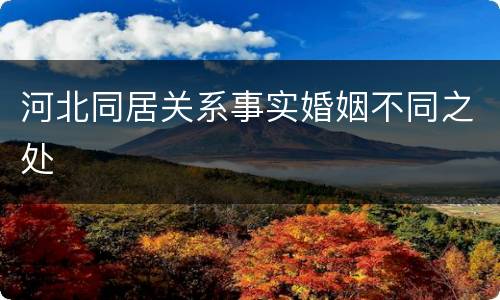 河北同居关系事实婚姻不同之处