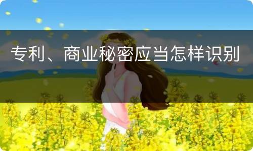 专利、商业秘密应当怎样识别