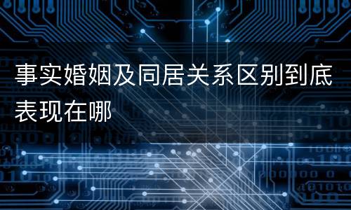 事实婚姻及同居关系区别到底表现在哪
