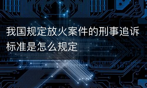 我国规定放火案件的刑事追诉标准是怎么规定