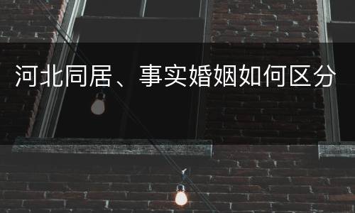 河北同居、事实婚姻如何区分