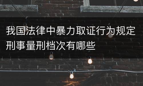 我国法律中暴力取证行为规定刑事量刑档次有哪些