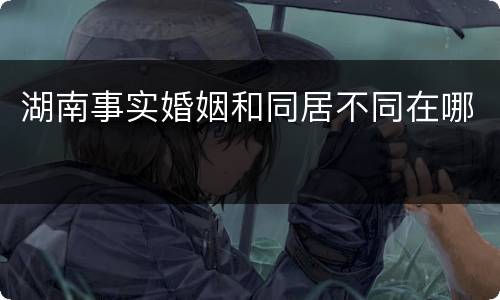 湖南事实婚姻和同居不同在哪