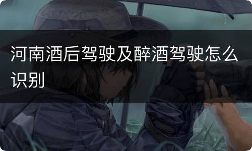 河南酒后驾驶及醉酒驾驶怎么识别
