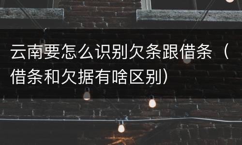 云南要怎么识别欠条跟借条（借条和欠据有啥区别）