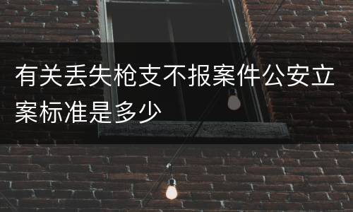 有关丢失枪支不报案件公安立案标准是多少