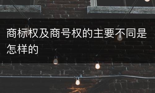 商标权及商号权的主要不同是怎样的