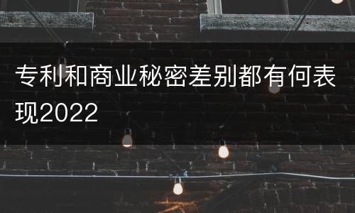 专利和商业秘密差别都有何表现2022