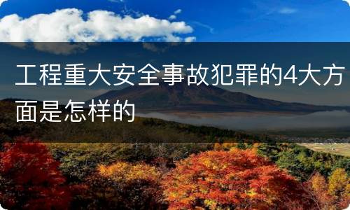 工程重大安全事故犯罪的4大方面是怎样的