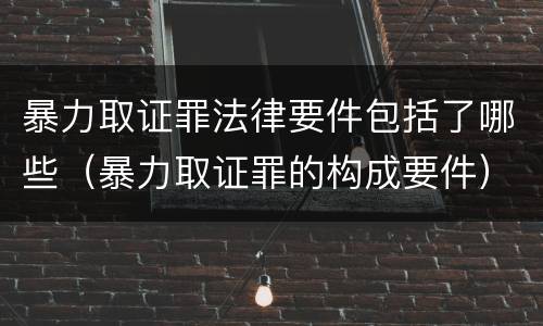 暴力取证罪法律要件包括了哪些（暴力取证罪的构成要件）