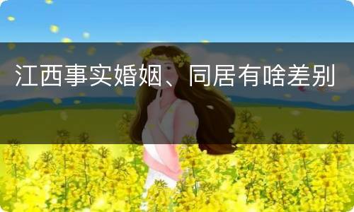 江西事实婚姻、同居有啥差别