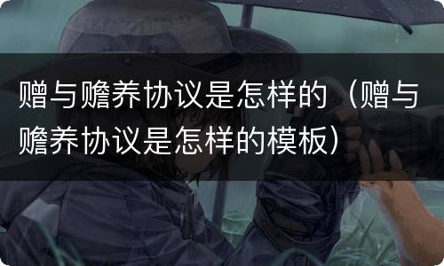 赠与赡养协议是怎样的（赠与赡养协议是怎样的模板）
