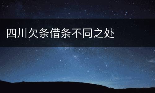 四川欠条借条不同之处