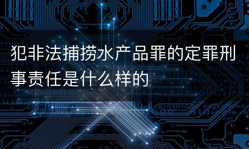 犯非法捕捞水产品罪的定罪刑事责任是什么样的