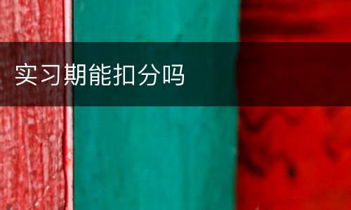 实习期能扣分吗